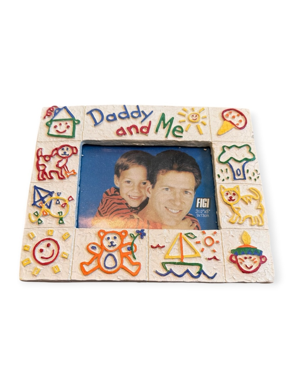 Vintage 90s "Daddy & Me" Picture Frame Graphics 3.5” X 5” Picture Original Box